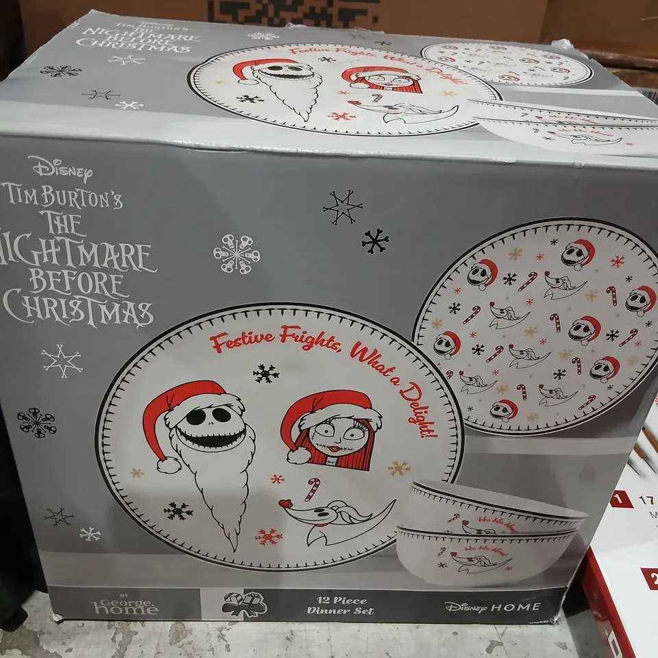 DISNEY TIM BURTON'S NIGHTMARE BEFORE CHRISTMAS 12-PIECE DINNER SET –  (BOXED)