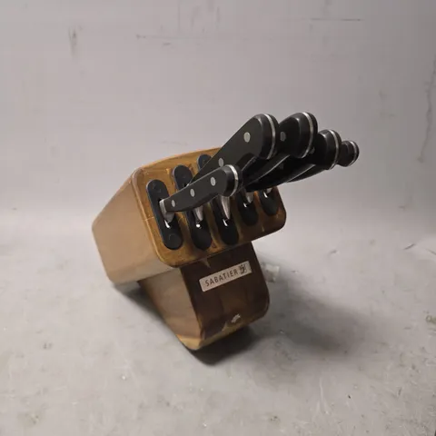 SABATIER KNIFE BLOCK SET OF 5 KNIFES