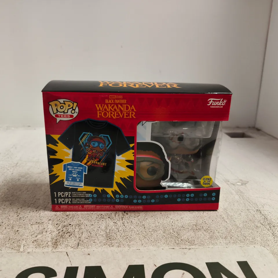 POP! TEES FUNKO BLACK PANTHER WAKANDA FOREVER GLOW IN THE DARK