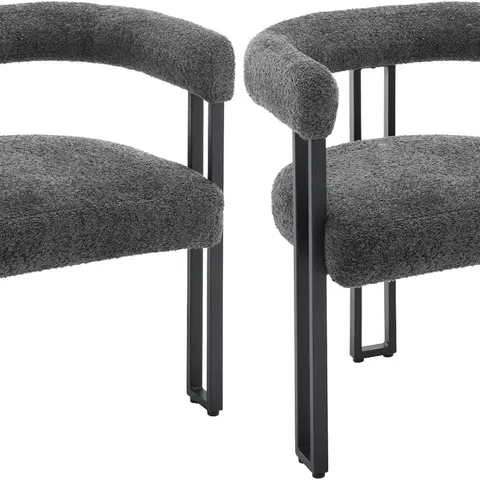 BOXED WOLTU DINING CHAIRS (SET OF 2) - DARK GREY (1 BOX)