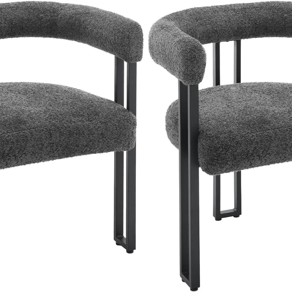 BOXED WOLTU DINING CHAIRS (SET OF 2) - DARK GREY (1 BOX)