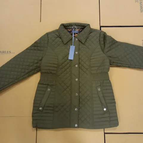 BOX OF APPROXIMATELY 8 RUTH LANGFORD KHAKI PATTERNED JACKET