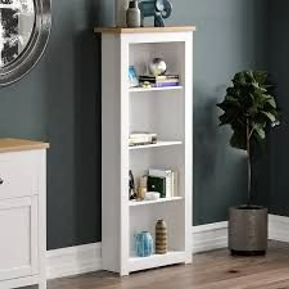 BOXED VIDA ARLINGTON 4 TIER BOOKCASE - WHITE (1 BOX)