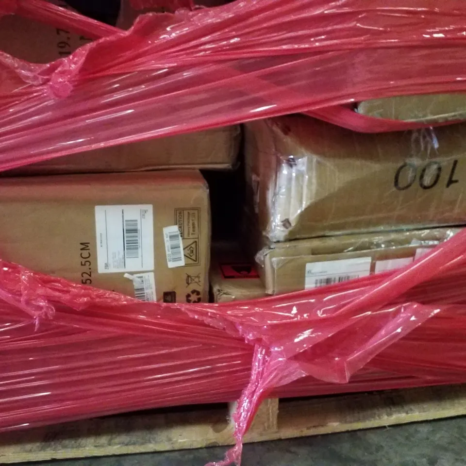 PALLET CONTAINING ASSORTED PRODUCTS INCLUDING DUAL ZONE AIR FRYER, WHITE LED TV & LUMBAR SUPPORT CHAIR 