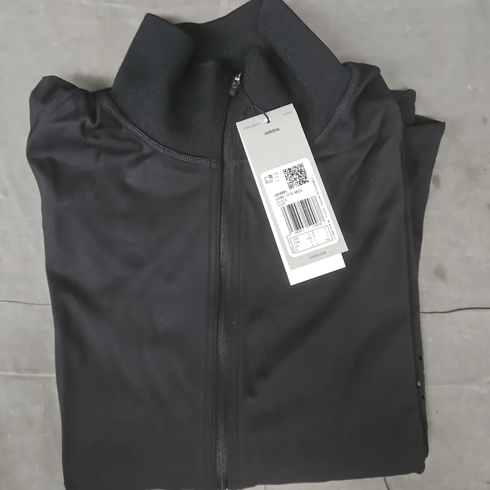 ADIDAS LONG SLEEVE TRACK JACKET IN BLACK SIZE LARGE