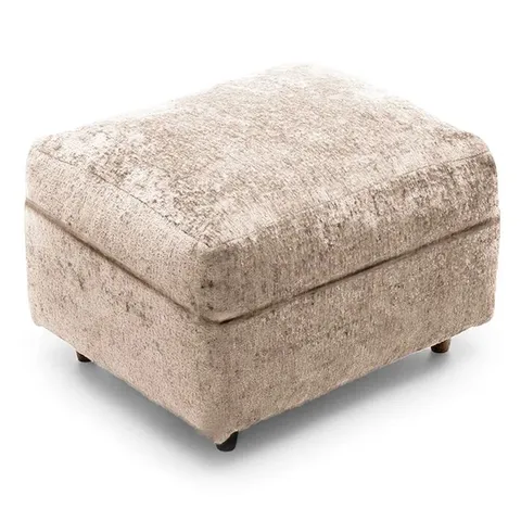 BOXED AMITOJ 55cm WIDE SQUARE SOLID PATTERN FOOTSTOOL OTTOMAN - NATURAL/BEIGE