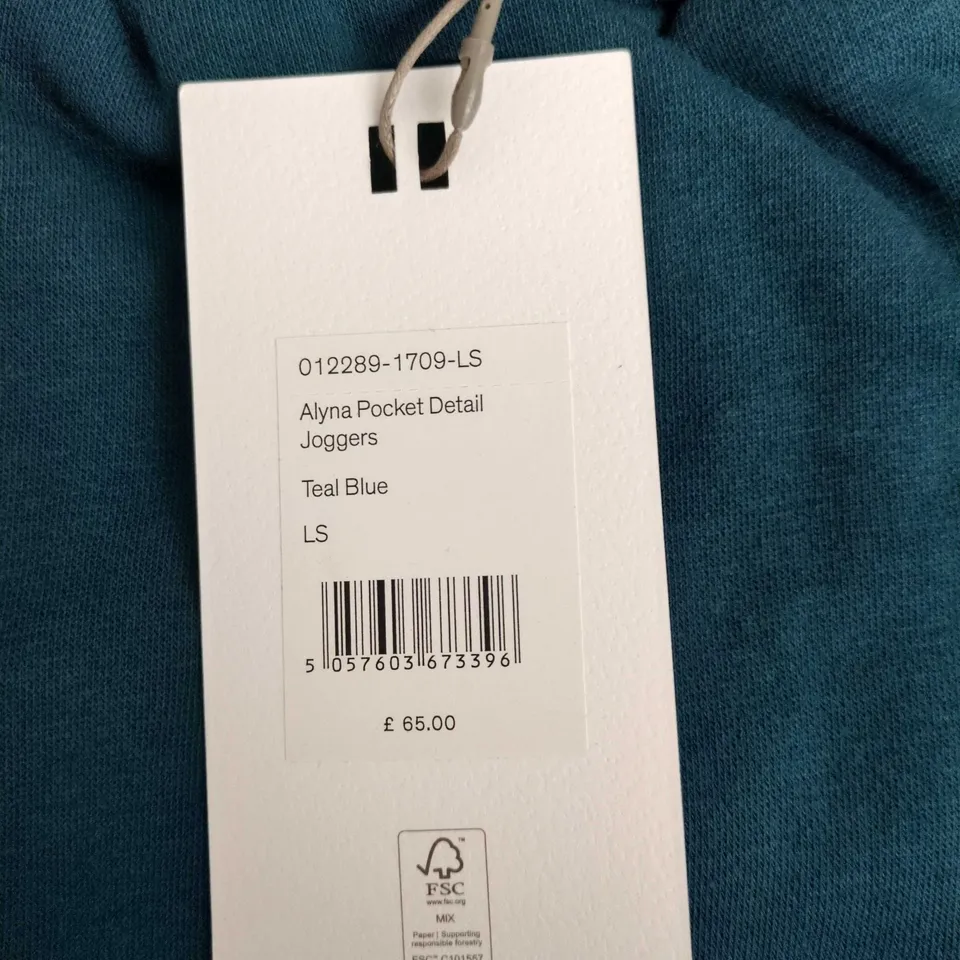 HUSH ALYNA POCKET DETAIL JOGGERS – TEAL BLUE, SIZE L