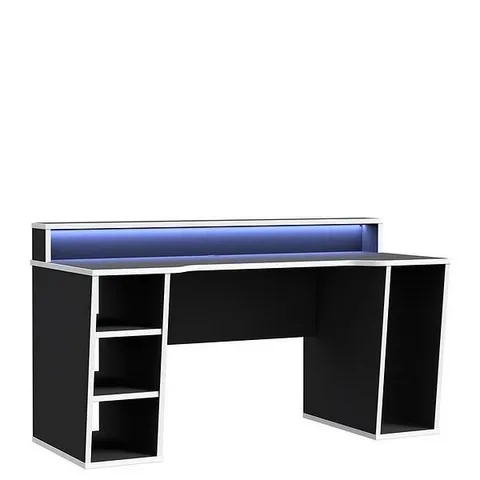 BOXED DYLAN GAMING DESK WITH LED LIGHTING - BLACK (3 BOXES)