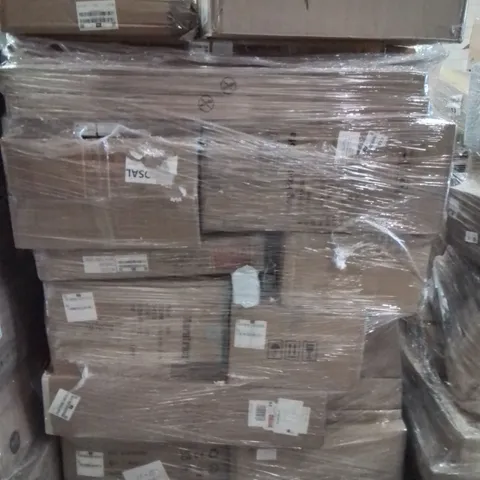 PALLET CONTAINING VARIOUS ASSORTED ITEMS TO INCLUDE, BLOOD PRESSURE MACHINE, SOFA PARTS, BEDSIDE DRAWER UNIT, DISTILER AND LOT MORE UNMARKED BOXED ITEMS