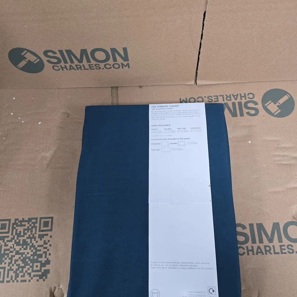 M&S HOME LUXURY EGYPTIAN COTTON VALANCE SHEET – SUPER KING, 230 THREAD COUNT