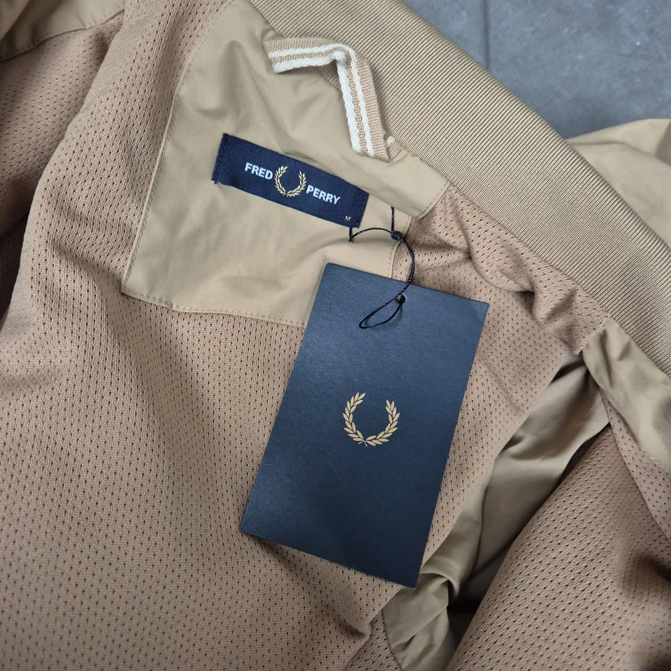 FRED PERRY JACKET – WARM STONE BEIGE, MEN'S MEDIUM