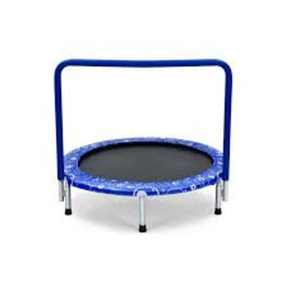 BOXED COSTWAY 36'' KIDS TRAMPOLINE REBOUNDER W/FULL COVERED HANDRAIL & PAD INDOOR OUTDOOR - BLUE