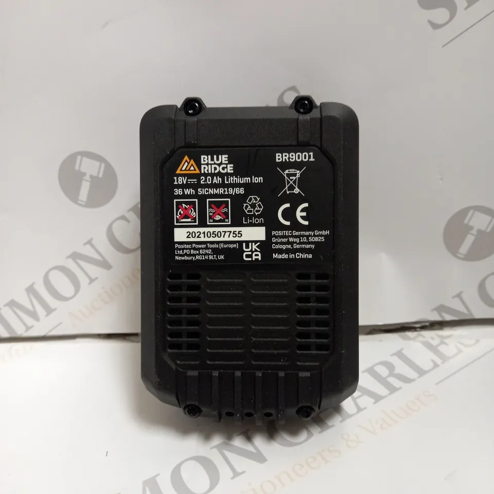 BOXED BLUE RIDGE 18V LITHIUM 2.0AH BATTERY