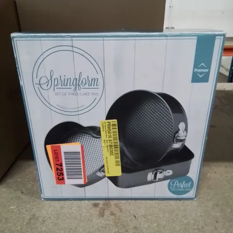 BOXED ALL HOME STEEL NON-STICK SPRINGFORM SET OF 3 CAKE TINS