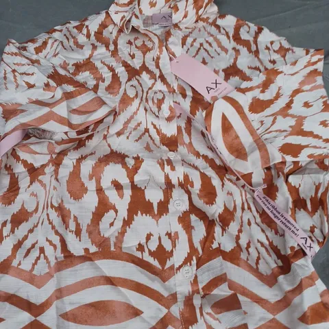 AX PARIS TA662 SHORT SLEEVE SHIRT, MULTICOLOUR - UK SIZE 10