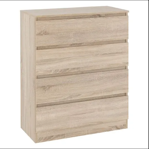 BOXED MALVERN 4 DRAWER CHEST OF DRAWERS SONOMA OAK (2 BOXES)