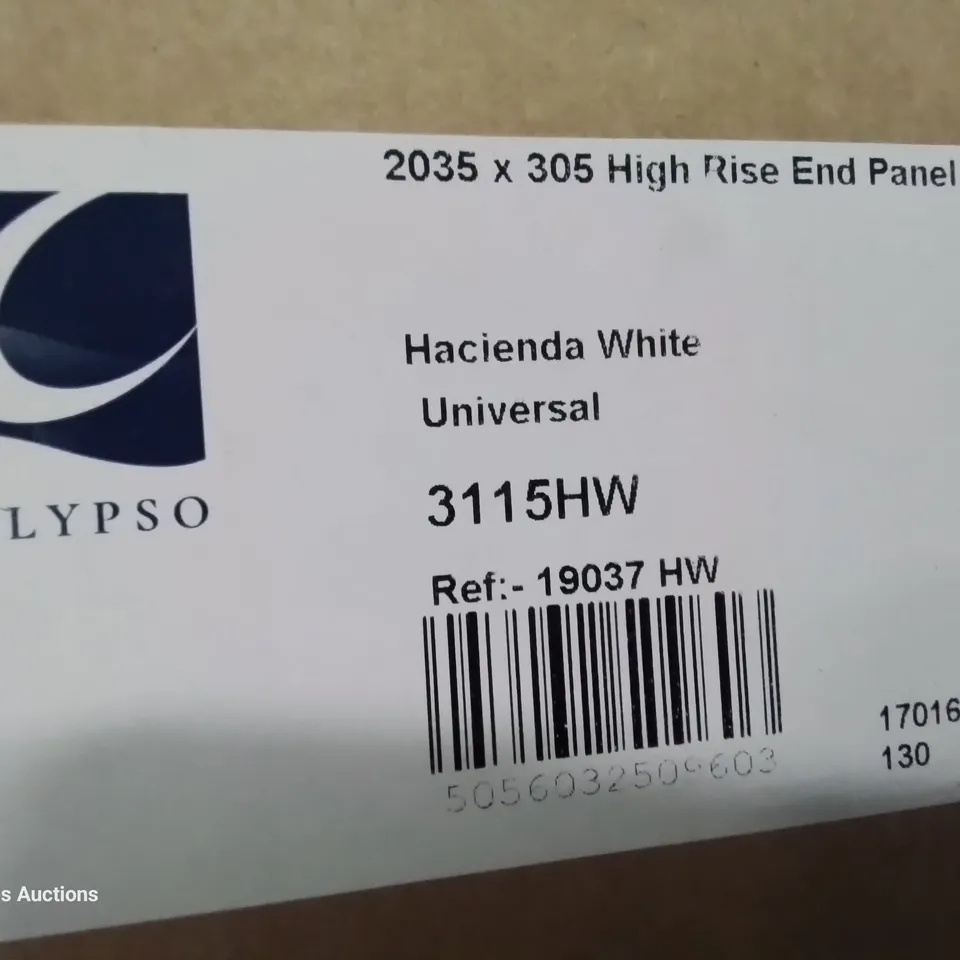 PALLET OF BOXED 2035 × 305 HIGH RISE END PANELS, MATCHING PLINTHS 2500 × 150 × 18mm & 3 TOILET ROLL HOLDERSWHITE & 