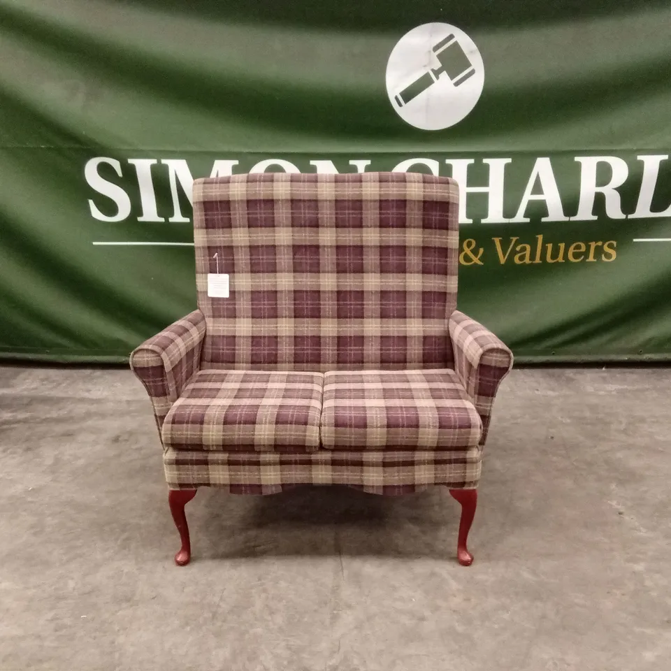 QUALITY DESIGNER EDINBURGH HIGH-BACK SMALL 2 SEATER FABRIC SOFA