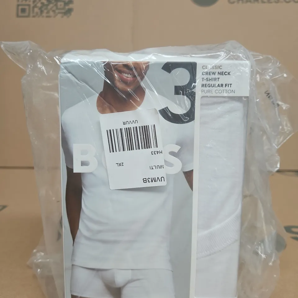 HUGO BOSS CREW NECK T-SHIRT – WHITE, XXL, 100% COTTON