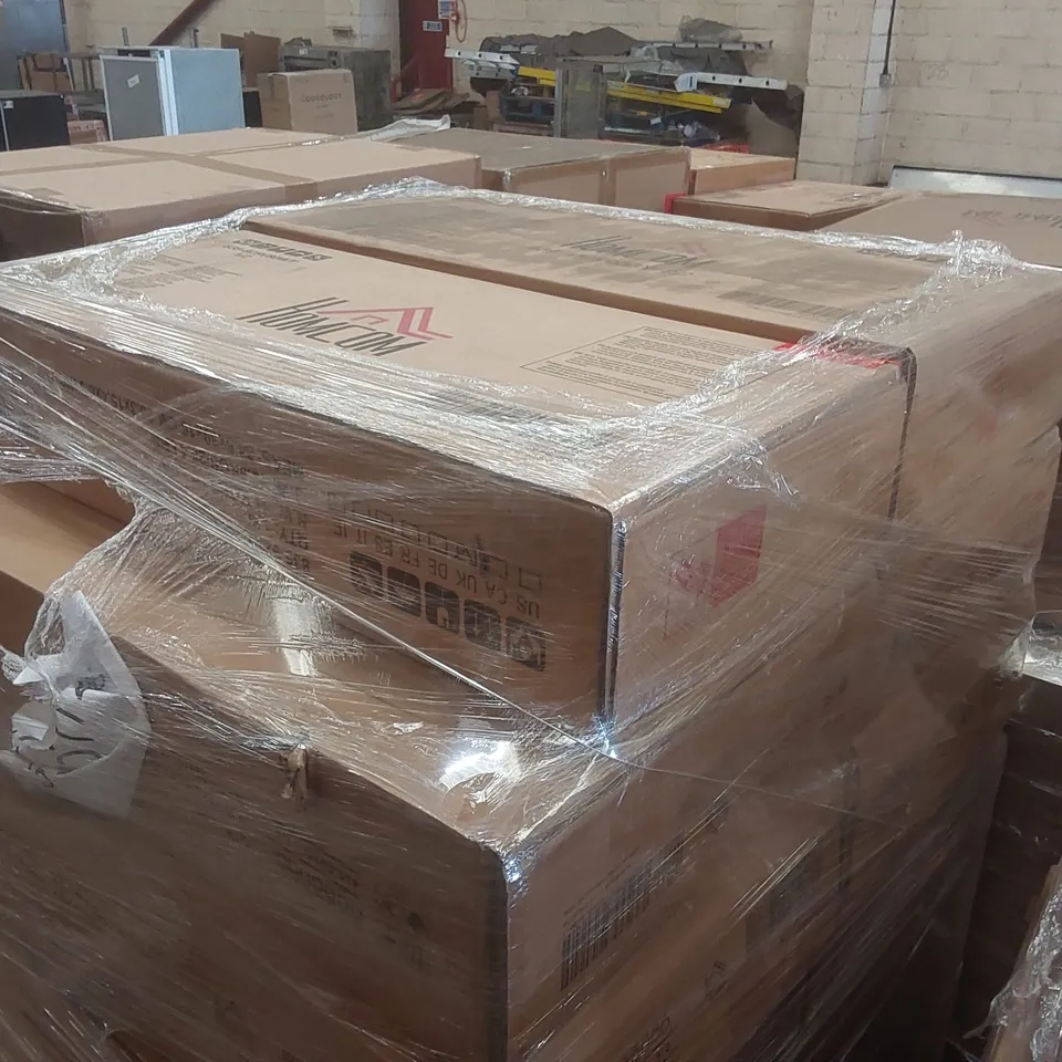 PALLET CONTAINING A VERY LARGE QUANTITY OF ASSORTED DESIGNER FURNITURE PARTS INCLUDING: KITCHEN CUPBOARD PARTS ECT