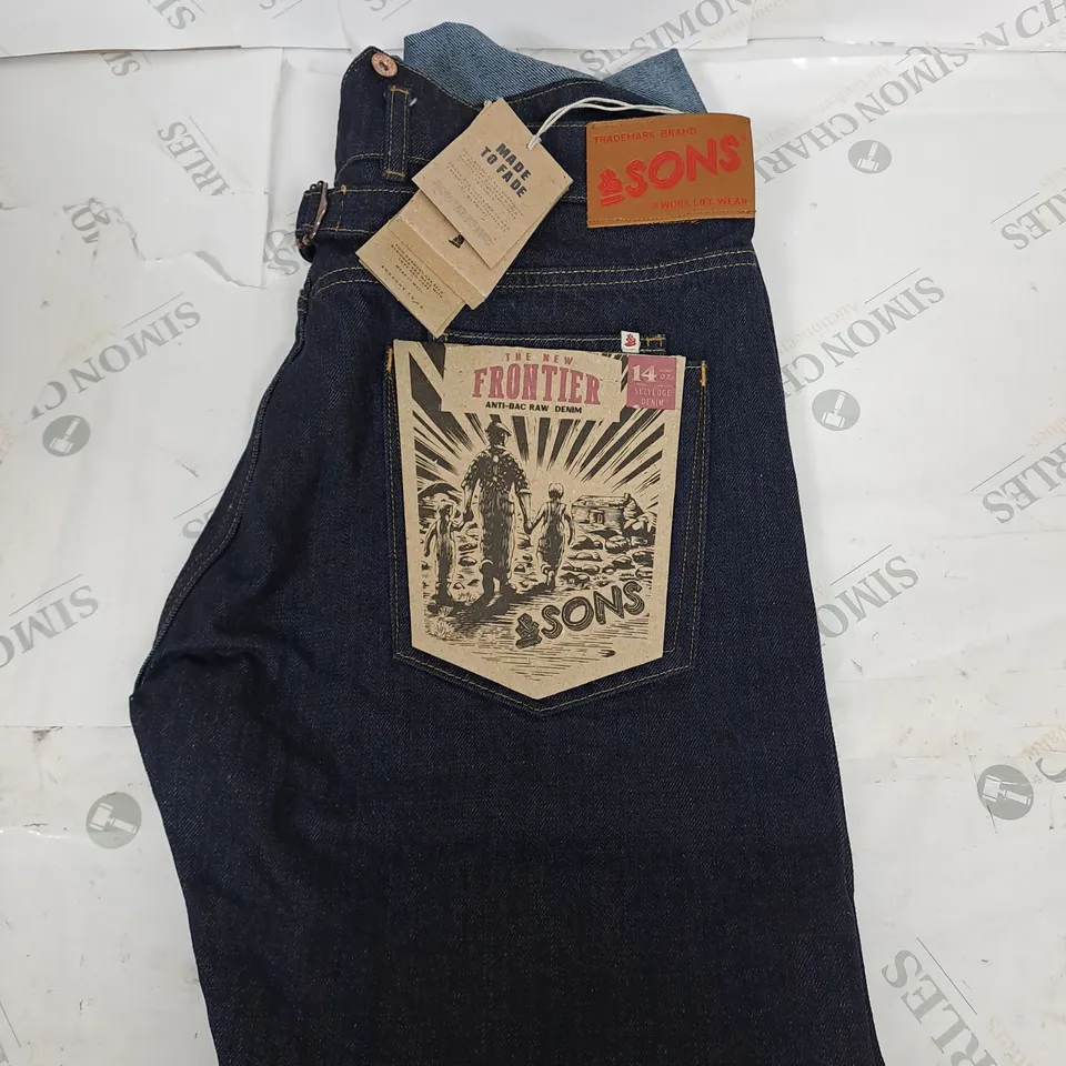TRADING AND SONS FRONTIER 14OZ DENIM JEANS SIZE 36