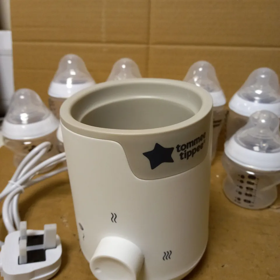 TOMMEE TIPPEE STERILISER, BOTTLE WARMER AND BOTTLE BUMPER SET