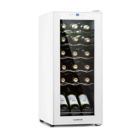 KLARSTEIN SHIRAZ 34.5CM 18 BOTTLES FREESTANDING WINE FRIDGE WHITE