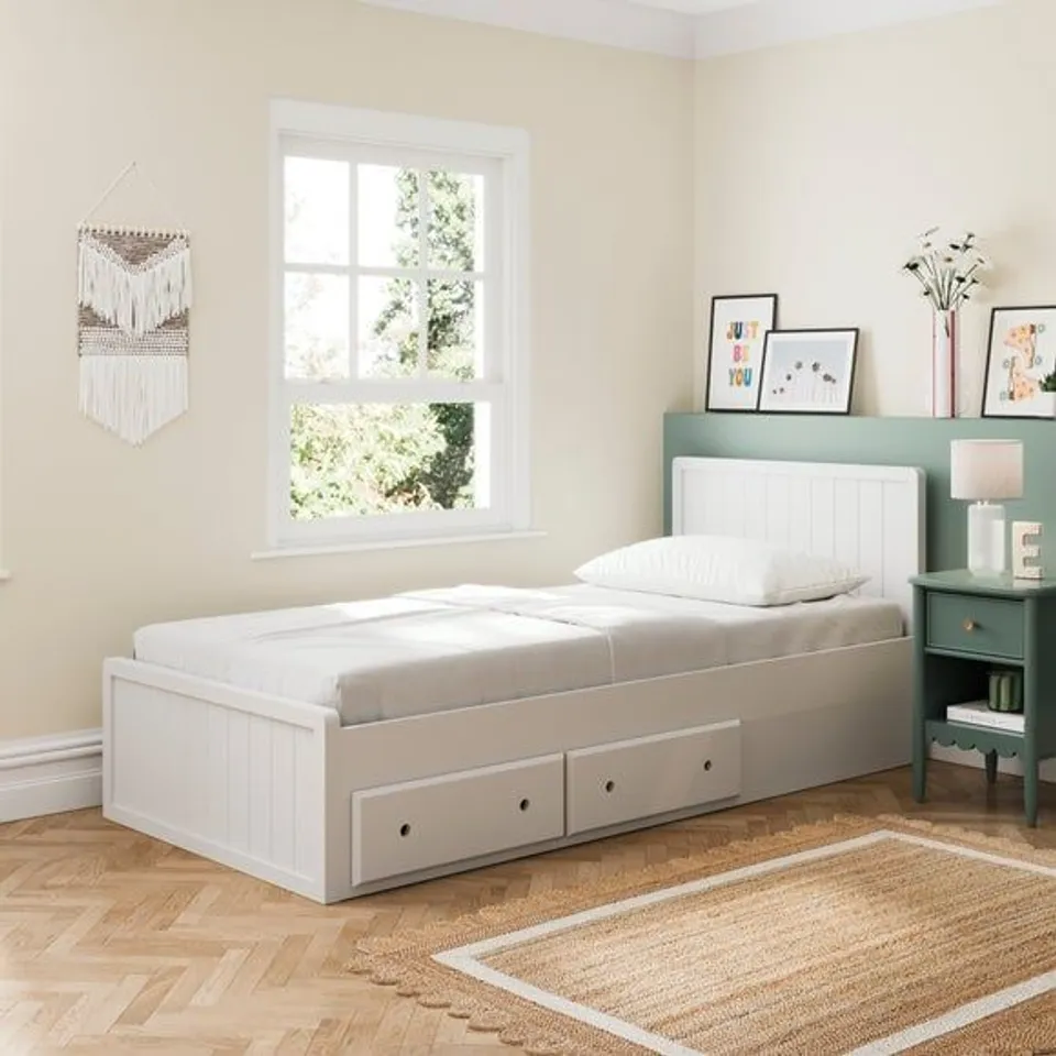 BOXED DUNELM ADRIAN STORAGE SINGLE BED [2 BOXES]