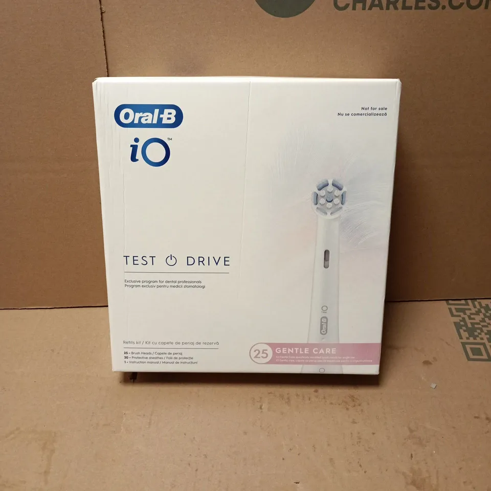 ORAL-B IO TEST DRIVE REFILLS KIT – 25 BRUSH HEADS, 30 PROTECTIVE SLEEVES & INSTRUCTION MANUAL