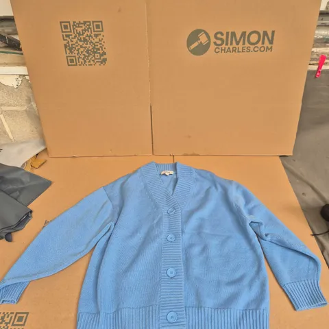 COS KNIT CARDIGAN β LIGHT BLUE, BUTTON FRONT SIZE S
