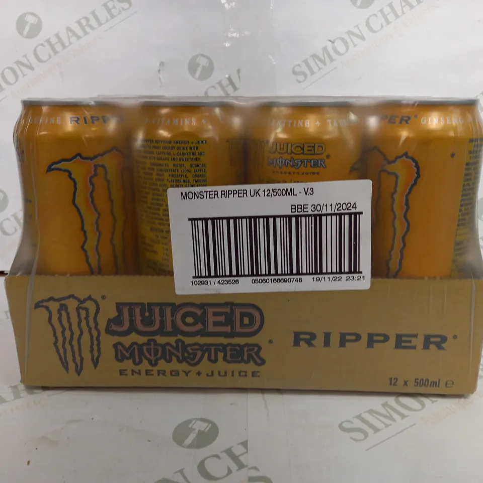 JUICED MONSTER ENERGY JUICE RIPPER PACK OF 12 - 500ML