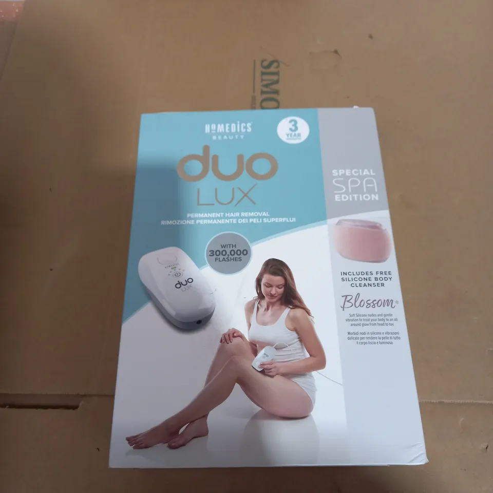 BOXED HOMEDICS DUO LUX PERMANENT HAIR REMOVAL SPECIAL SPA EDITION