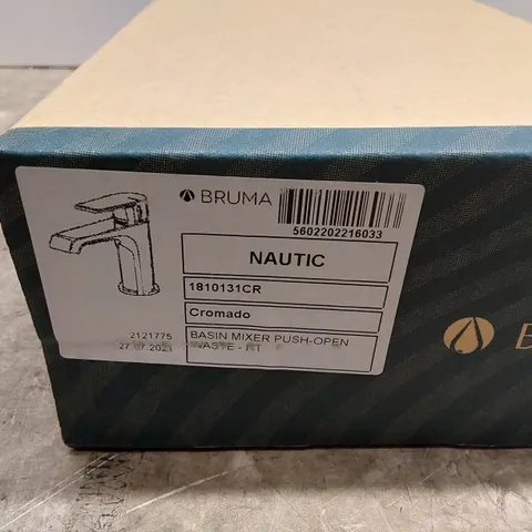 BOXED BRUMA NAUTIC BASIN MIXER WITH PUSH-OPEN WASTE - CHROME