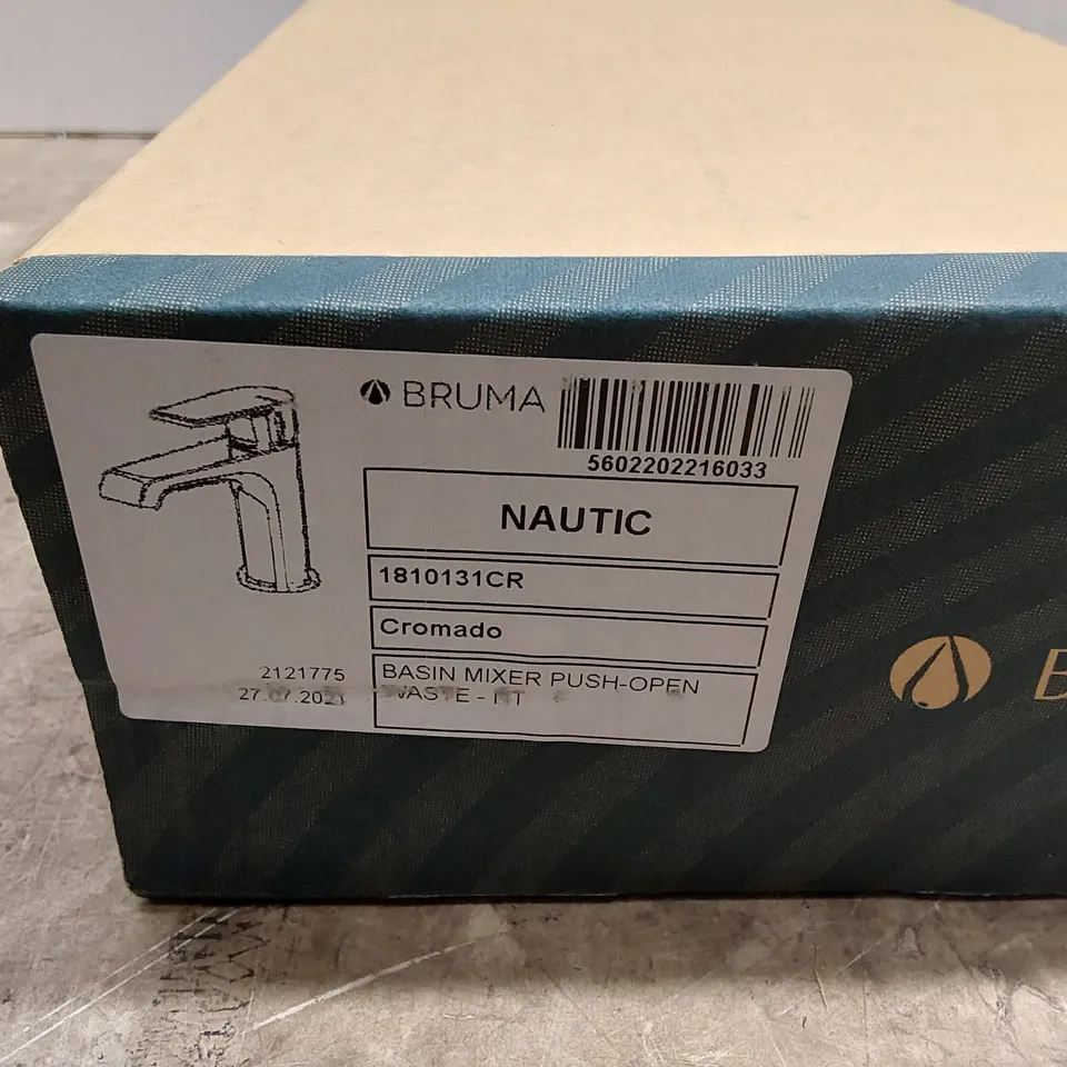 BOXED BRUMA NAUTIC BASIN MIXER WITH PUSH-OPEN WASTE - CHROME