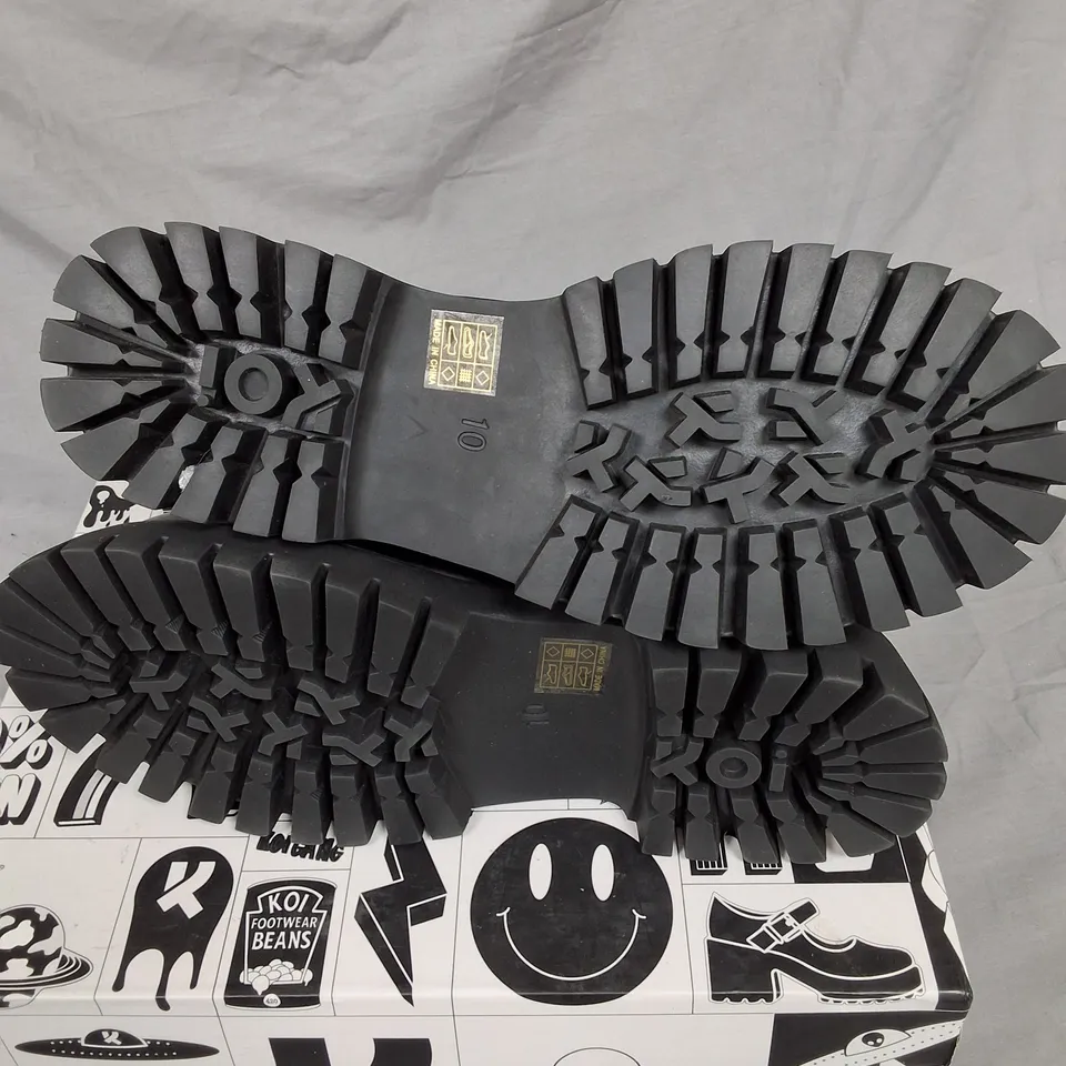 KOI GIMLI MENS BLACK SQUARE TOE LACE UP BOOTS - UK10