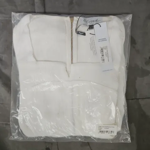 BAGGED CLOSET LONDON MIDI BODYCON DRESS IN IVORY SIZE UK 8