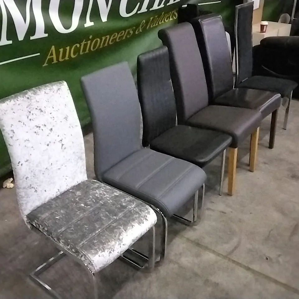 SET OF 6 ASSORTED DINING CHAIRS