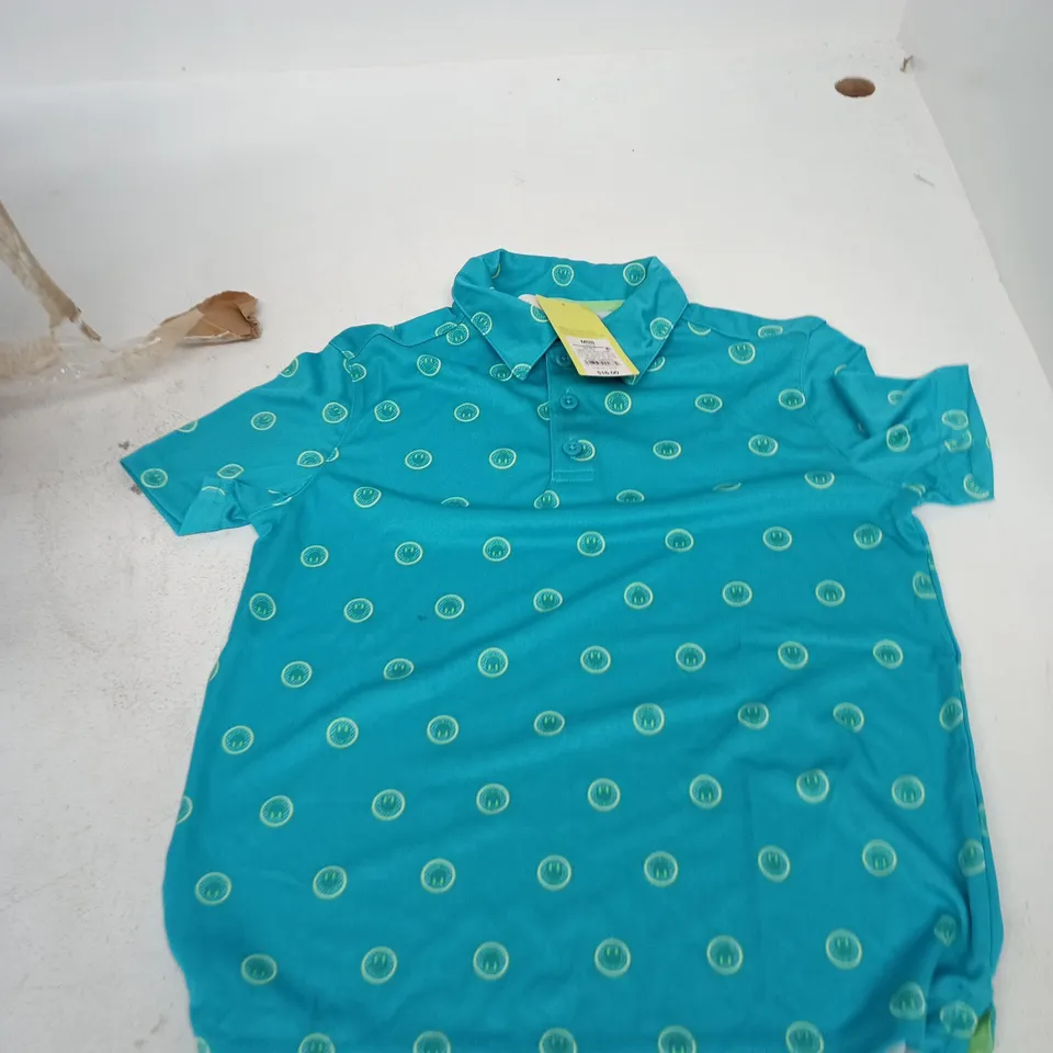 BOX OF APPROXIMATELY 12 ALL IN MOTION POLOS IN ASSORTED SIZES