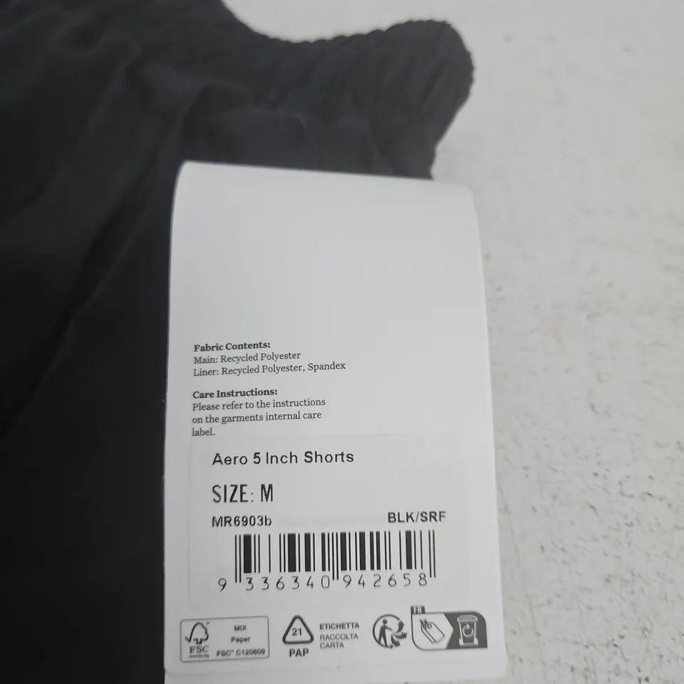 2XU AERO 5 INCH SHORTS – BLACK, SIZE M