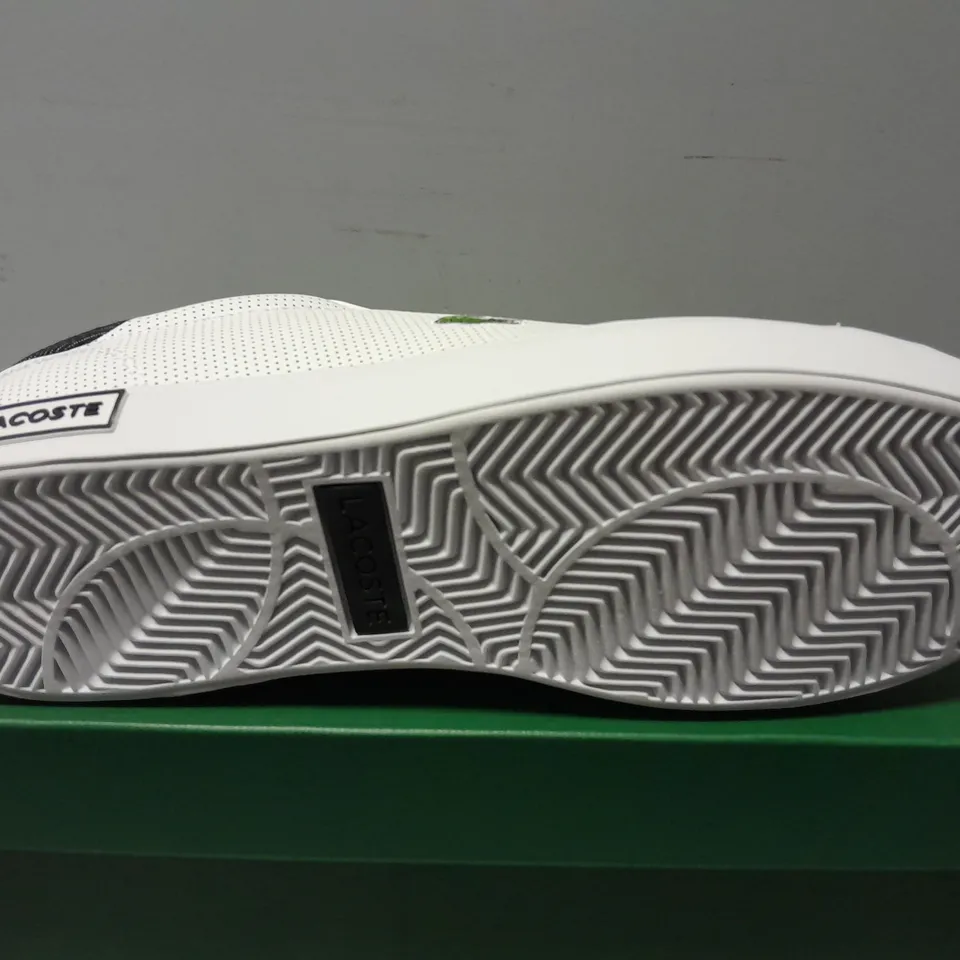 BOXED PAIR OF LACOSTE POWERCOURT 2.0 SHOES IN WHITE - UK 9