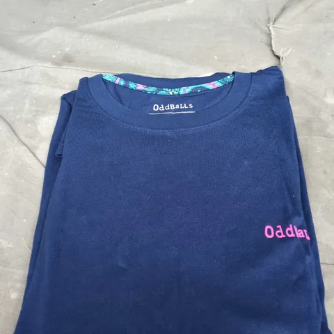 ODDBALLS PYJAMAS SET β NAVY T-SHIRT & PAISLEY PRINT SHORTS XL