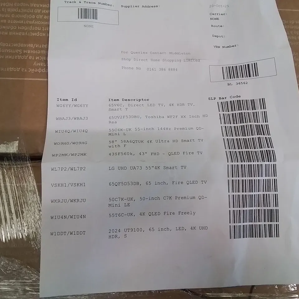 PALLET CONTAINING APPROXIMATELY 10 DAMAGED TVS