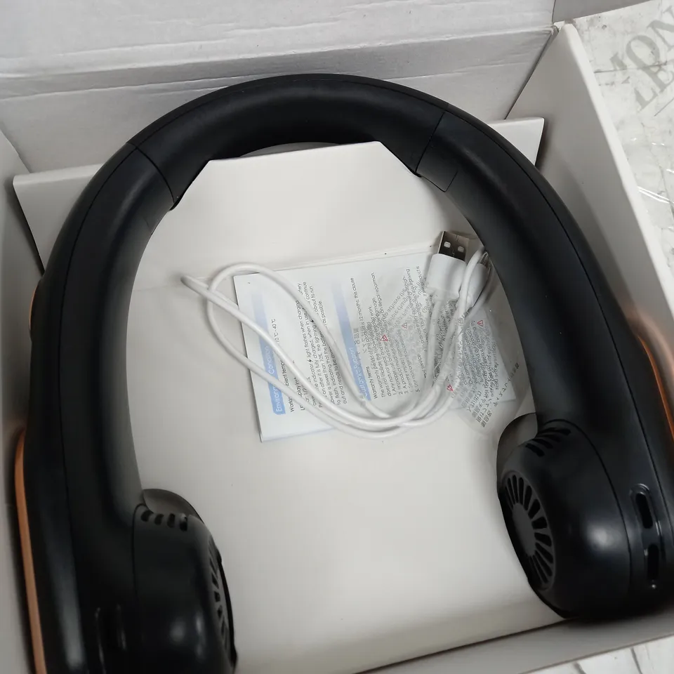 BOXED DIGITAL DISPLAY NECK FAN IN BLACK 