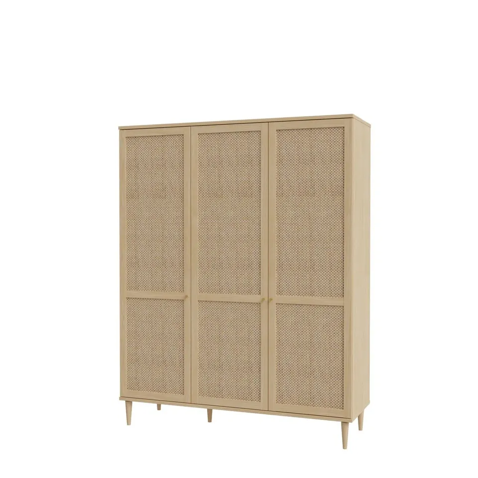 BOXED CALASETTA 3 DOOR MANUFACTERED WOOD WARDROBE (3 BOXES)