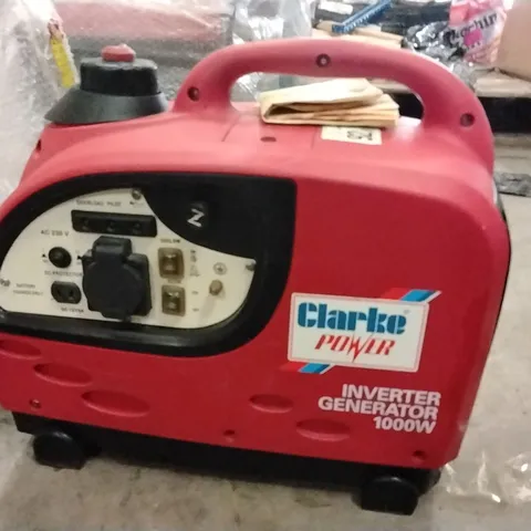 CLARKE IG1000 LEISURE INVERTER PETROL GENERATOR 1KVA 12VDC AND 230V~50HZ