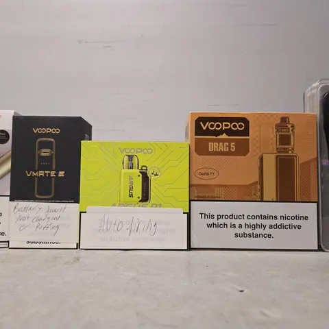 BOX OF APPROXIMATELY 15 ASSORTED E-CIGARETTES TO INCLUDE - VOOPOO , ASPIRE ETC