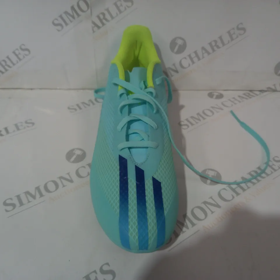 BOXED PAIR OF ADIDAS X SPEEDPORTAL 4 FOOTBALL BOOTS IN AQUA/BLUE/GREEN UK SIZE 9