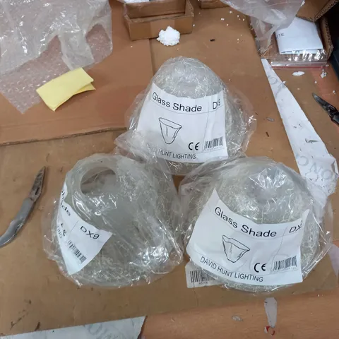 LOT OF 3 DAVID HUNT LIGHTING GLASS SHADES