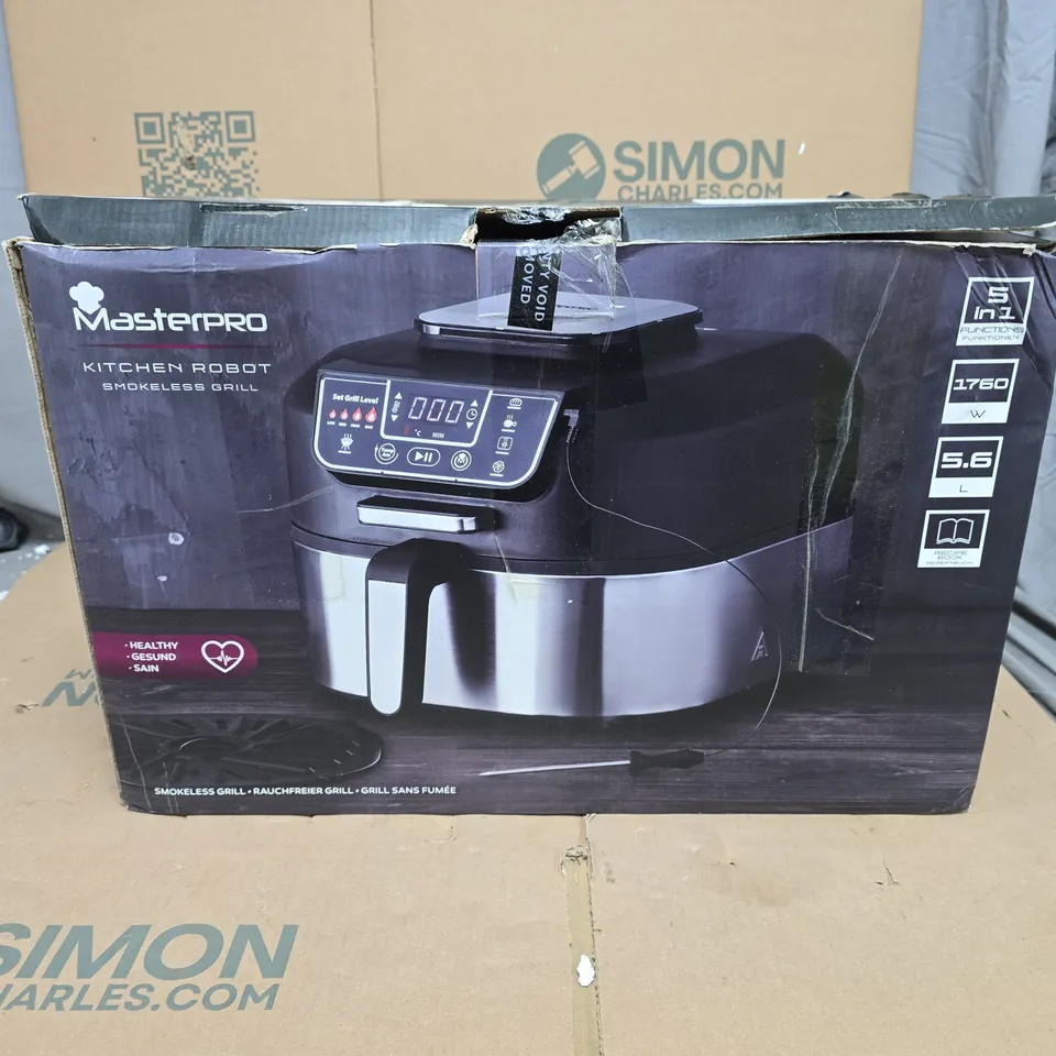 MASTERPRO KITCHEN ROBOT SMOKELESS GRILL – 5.6L, 1760W (BOXED)
