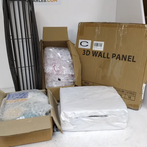 LOT OF 10 ASSORTED HOUSEHOLD ITEMS TO INCLUDE SOLAR LANTERN, 3D WALL PANEL AND OUTDOOR GAZEBO